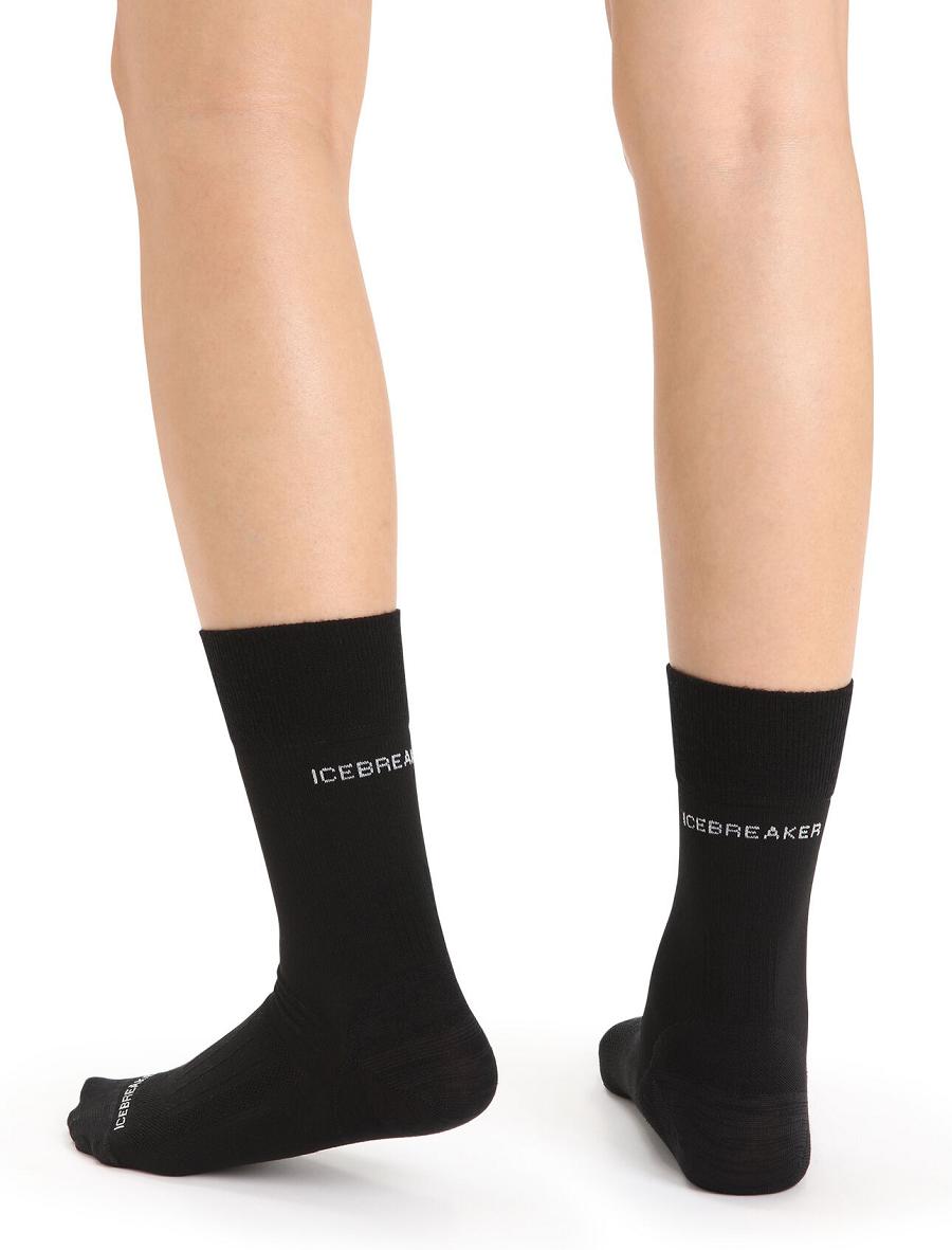 Black Women's Icebreaker Merino Hike Liner Crew Socks | USA 1413UZGT